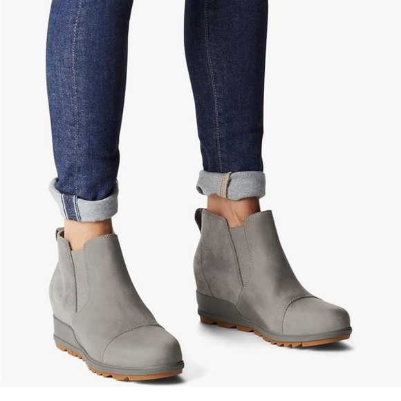 Sorel Evie Pull On Wedge Bootie Gray - Picture 1 of 14